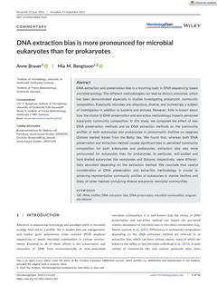 MicrobiologyOpen - DNA extraction bias is more pronounced for microbial
eukaryotes than for prokaryotes