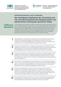 Die wichtigsten Ergebnisse der Forschung zum CO2-Entnahmepotenzial der Seegraswiesen und Salzmarschen entlang der deutschen Küste