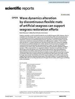 nature Scientific Reports - Wave dynamics alteration by discontinuous flexible mats of artificial seagrass can support seagrass restoration efforts